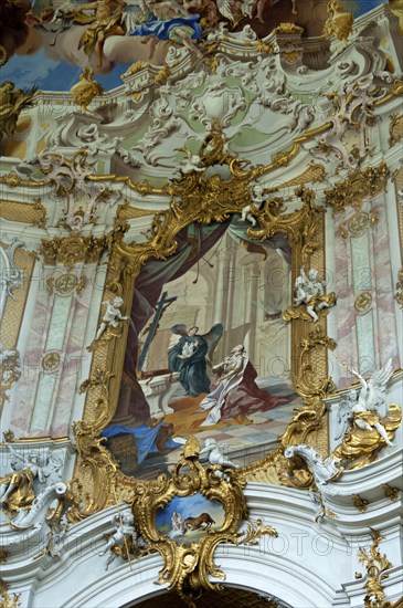 St. Benedict passing Emperor Louis the image of Mary