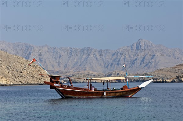 Traditional dhow moored in a bay