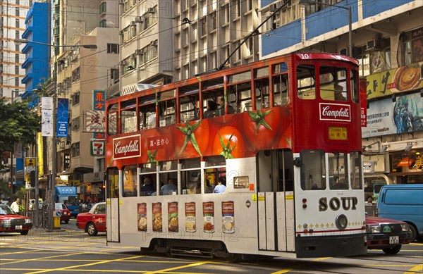 Double-deck tramcar of Hong Kong Tramways