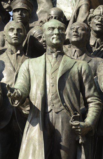 Mustafa Kemal Atatuerk with comrades