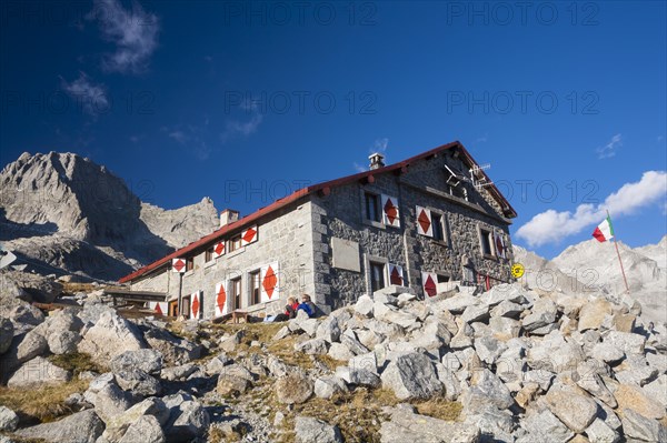 Rifugio Gianetti mountain hut on the Sentiero Roma high route