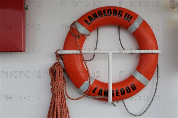Lifebuoy on the ferry between Bensersiel and Langeoog