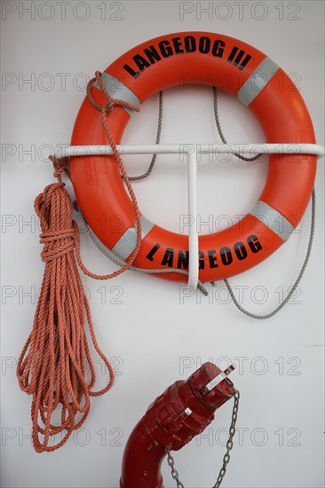 Lifebuoy on the ferry between Bensersiel and Langeoog