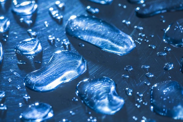 Water droplets on a metal surface