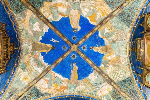 Decoration frescoes with the pilgrim Bianca Pellegrini