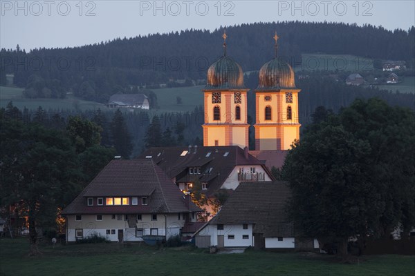 Monastery church at dusk
