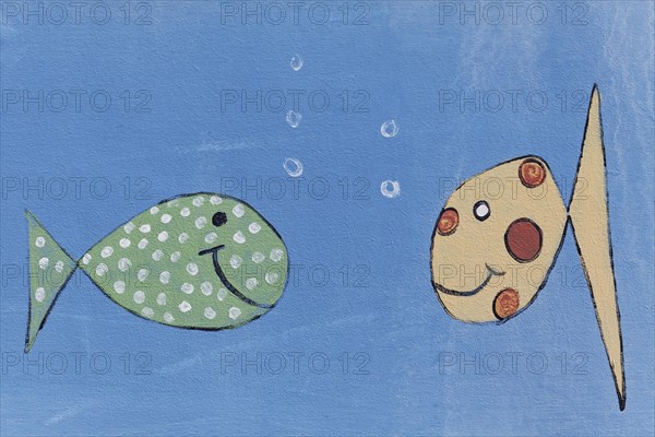 Two funny fish in the water