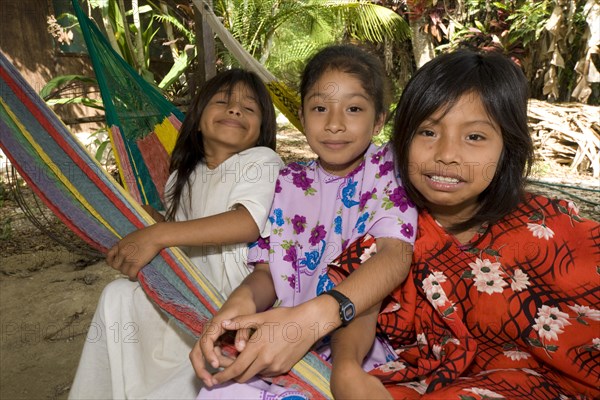 Lacandon children in a Lacandon settlement