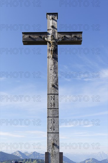 Summit cross on Zwoelferhorn Mountain