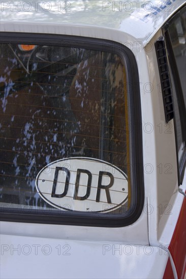 IFA Wartburg 353w car with a GDR country sign