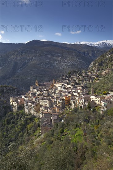 Mountain village of Saorge high above the Roya Valley