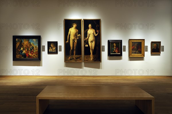 Exhibition space with replicas of famous paintings by Albrecht Duerer
