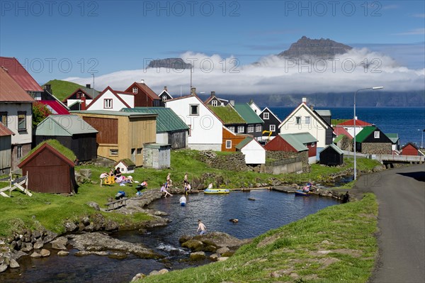 Village with typical colourful houses