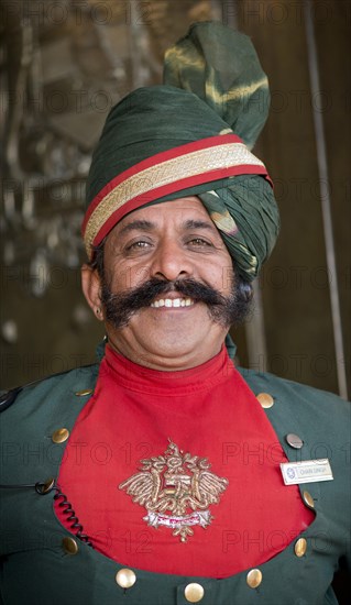 Smiling doorman