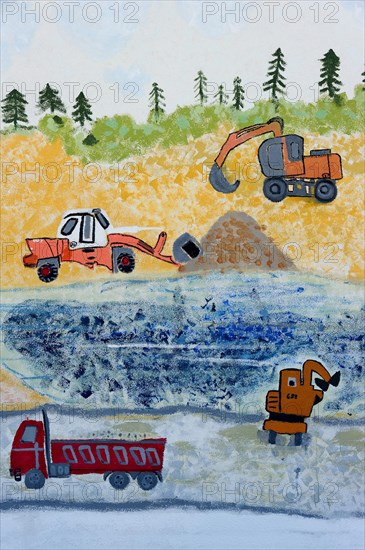 Naive wall painting