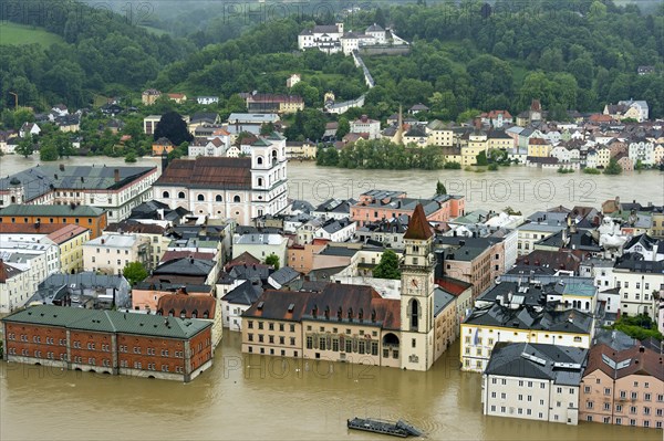 Historic town centre with Mariahilf Monastery