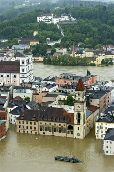 Historic town centre with Mariahilf Monastery