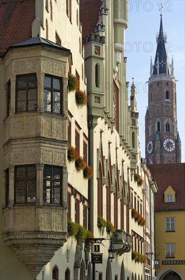 Town hall with a bay window in the old town