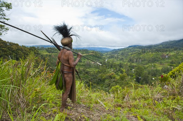 Traditionally dressed tribal chief in the Highlands