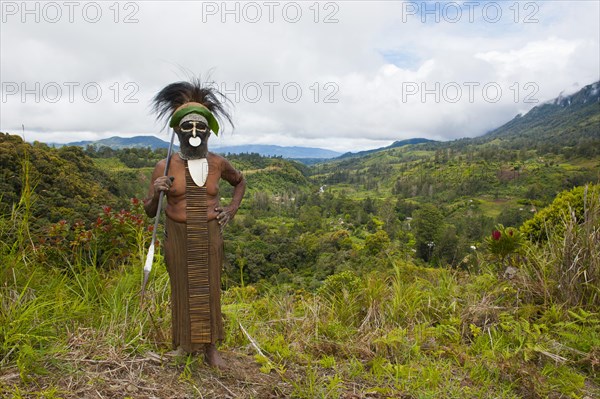 Decorated and painted tribal chief in the Highlands
