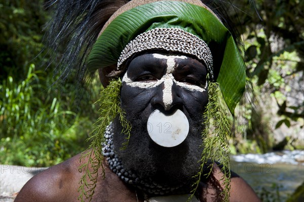 Decorated and painted tribal chief