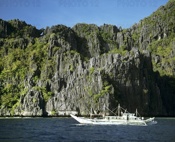 Banka or outrigger boat off the El Nido Resorts