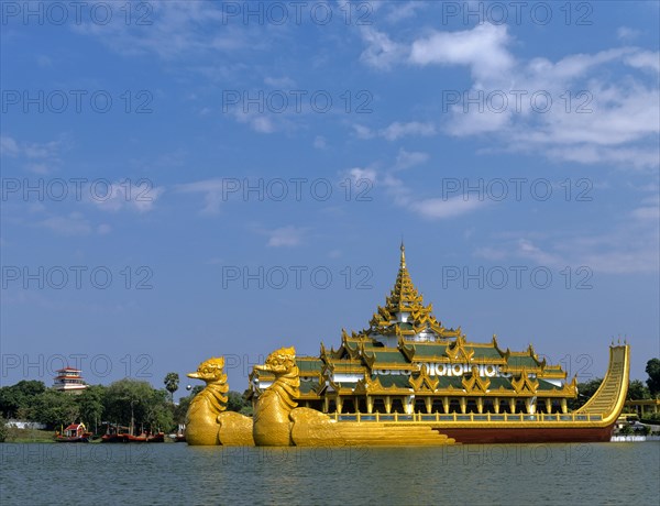Karaweik ship restaurant on Lake Kandawgyi