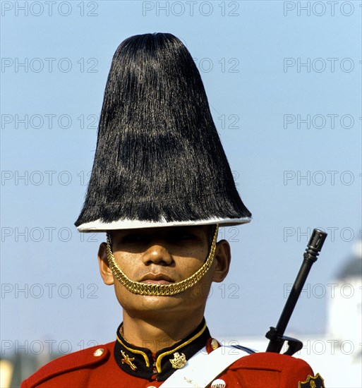 Soldier wearing his uniform