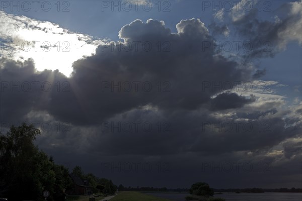 Approaching storm over the Elbe River