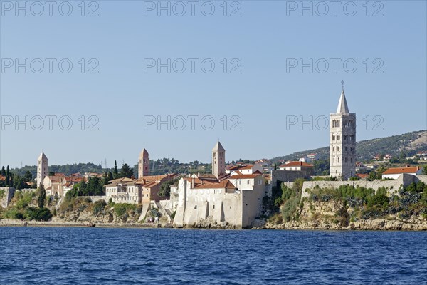 Cityscape with four steeples