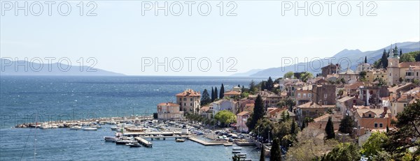 Townscape of Volosko near Opatija on the Mediterranean Sea in Kvarner Bay