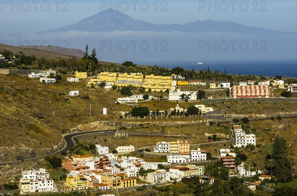 Village with the island of Tenerife at back