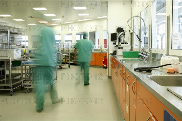 Workplace in the disinfecting department in a large hospital
