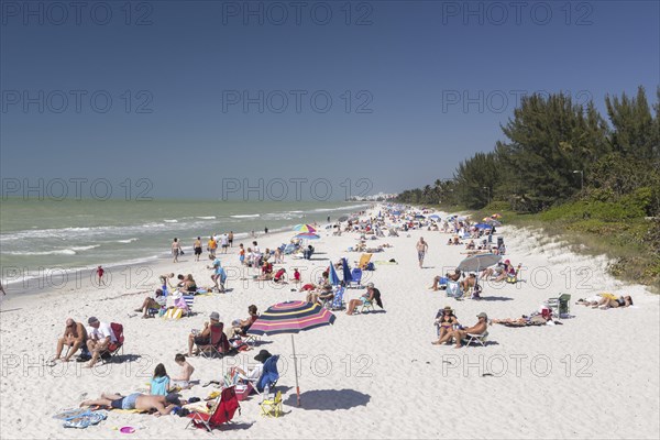 Tourists at the beach of Naples