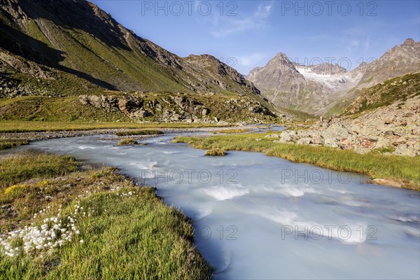 Glacial stream flowing towards Jamtal Valley