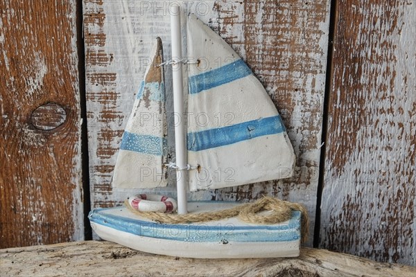 Sailboat model made of wood