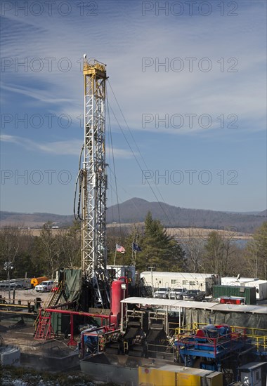 An Atlas Energy Resources natural gas well being drilled in rural Lycoming County in preparation for hydraulic fracturing or fracking