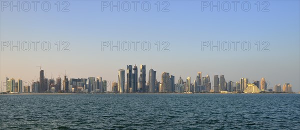 Skyline of Doha in the evening light