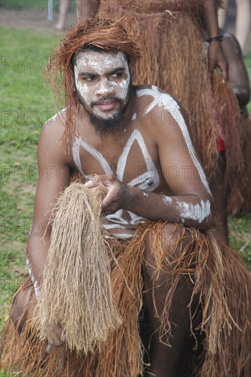 South Sea dancers wearing traditional costume