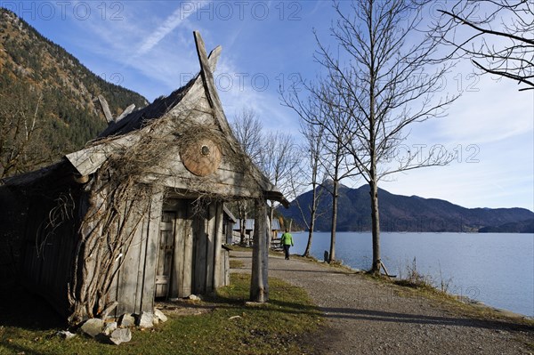 Wooden hut in the Flake Viking village