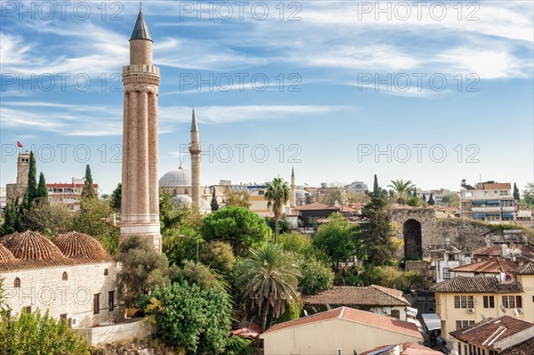 Yivli Minare Mosque and the old city