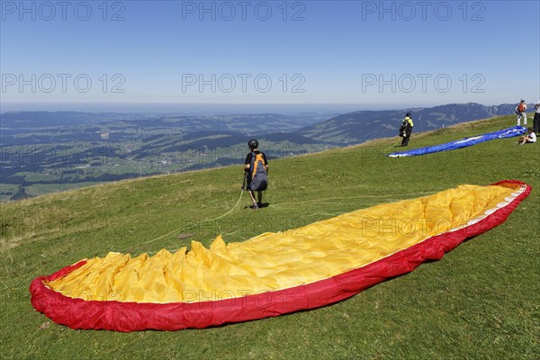 Paraglider taking off