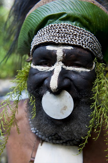 Decorated and painted tribal chief