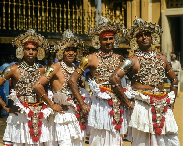 Kandyan dancers in traditional costumes
