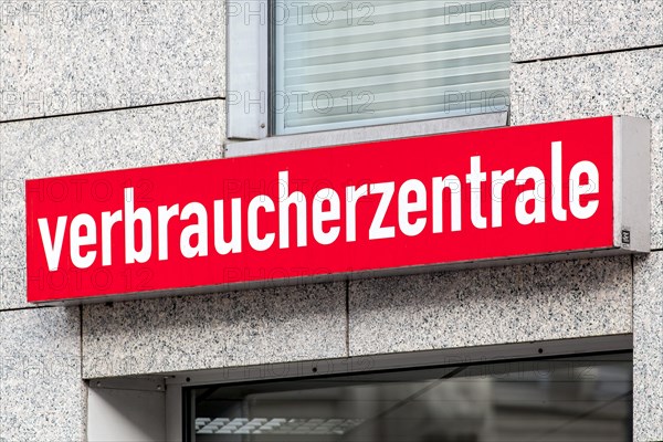 Sign "Verbraucherzentrale" at a German consumer advice centre