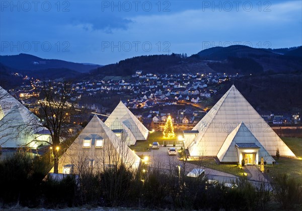 The Sauerland Pyramids at dusk, Germany