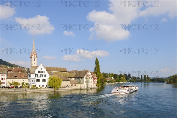 View of the historic centre of Stein am Rhein with St. George's Abbey