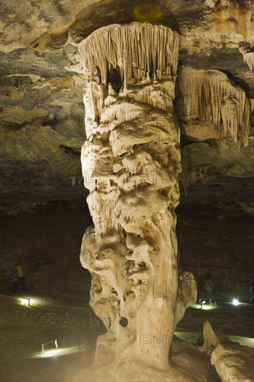 Stalactites and stalagmites in Van Zyl's Hall inside the Cango Caves