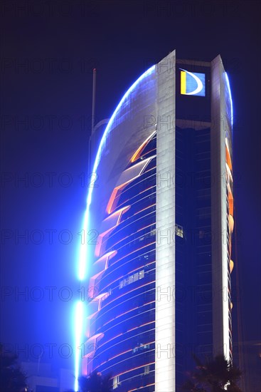 Doha Bank Tower at night