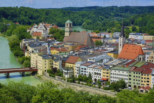 View of the town of Wasserburg am Inn